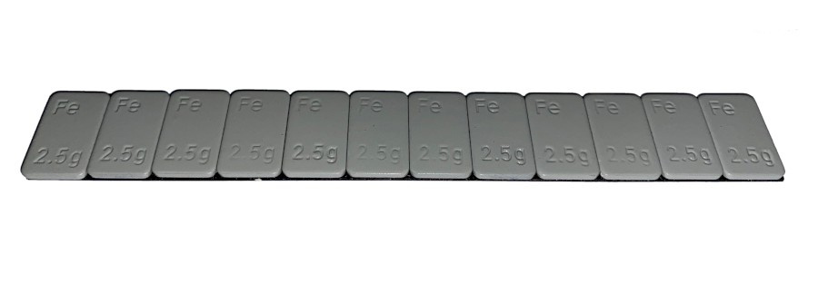 závaží samolep.nízké šedý lak, Fe 2,1mm 12x2,5g-30g
