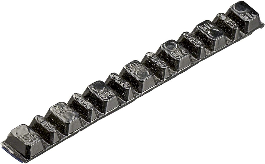 závaží samolep.moto (7x5g+6x2,5g) vysoké černé 25ks